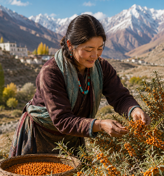 Himalayan sea buckthorn to people through high-quality
